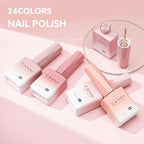 CANNI CC7 30 Pcs 9ML Hema-Free Jelly Gel Nail Polish Set with Base Top Coat- Jelly Nude Pink Translucent Gel Polish Colors Kit, Soak Off LED Nail Manicure Kit DIY at Home Salon Gifts