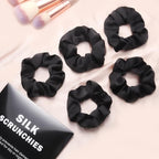 5Pcs Mulberry Silk Hair Ties,Silk Hair Scrunchies for Frizz & Breakage Prevention,No Damage,Elastic Ponytail Holders, Funny Gifts for Girlfriend Her Mon Grandma Daughter