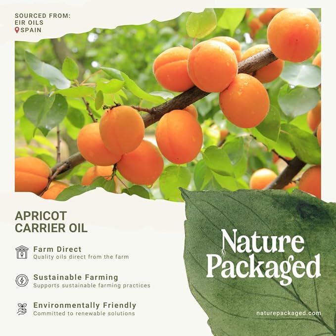 Apricot Kernel Oil - Direct from Spain and Turkey - 100% Pure Carrier Oil for Hair, Face, and Skin - Cold-Pressed Carrier Oils - (16 oz) 1 Pack