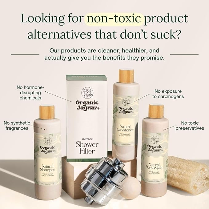 Organic Jaguar Natural Shampoo for Hair Care, Sulfate Free Shampoo with Castor Oil, Honeysuckle, Glycerin, Aloe Vera & Mild Thickening Agent, Dry to Color Treated to All Hair, 13.5 fl oz