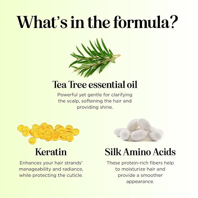 Tea Tree Conditioner for Dry Hair - Tea Tree Oil Conditioner for Oily Hair and Sulfate Free Conditioner for Dry Hair - Cleansing Conditioner and Tea Tree Dry Scalp Care with Tea Tree Oil for Hair