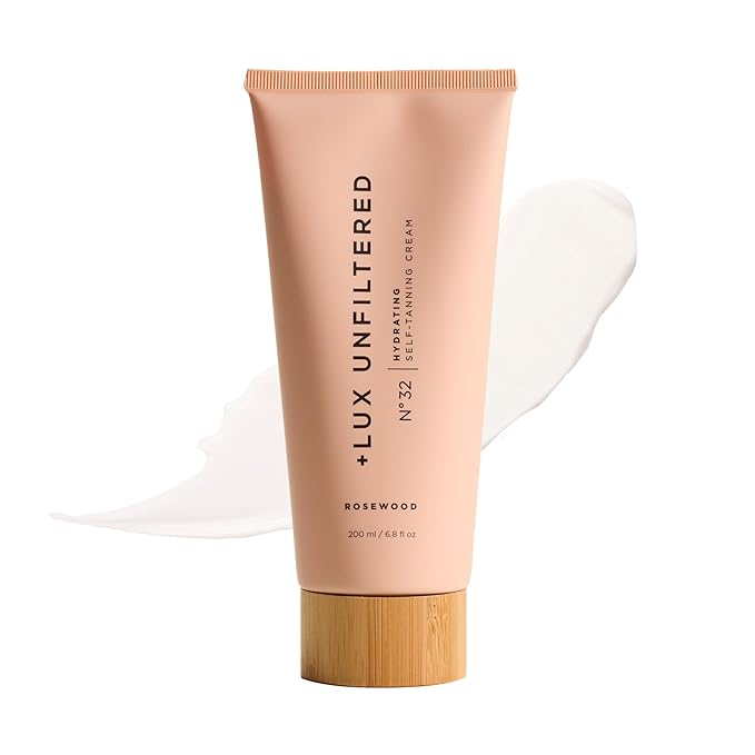 + Lux Unfiltered N°32 Gradual Self Tanner, Hydrating Self Tanning Lotion with Shea Butter & Squalane - Non-Sticky, No Transfer, Natural-Looking Tan - Vegan & Cruelty-Free Sunless Tanner - Rosewood
