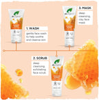 Dr. Organic Manuka Honey Face Scrub | Deep Cleansing and Exfoliating for Dry Skin, Removes Impurities and Excess Oil, Moisturizing, Certified Organic, Paraben & SLS-Free, Natural, 125 mL / 5 fl oz