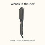 Infiniti PRO CONAIR Tension Control Straightening Brush, Heated Hair Brush with Tension Control Holds Hair in Place, Ionic Technology Adds Shine and Reduces Frizz, Gray