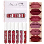 evpct 6Pcs Lipstick Matte Liquid Lipstick Lipgloss Set for Women, Dark Plum Wine Rose Mauve Red Nude Pink labiales mate 24 horas originales matte larga duracion 24 Hour Lipstick A-02