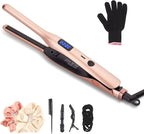 3/10 Inch Pencil Flat Iron, Small Flat Irons for Short Hair, Beard and Pixie Cut, Mini Hair Straightener Small Ceramic with Adjustable Temperature, Include Glove
