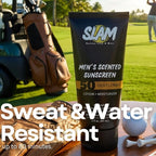 SLAM GentleMan Men's Sunscreen Lotion SPF 50 & Moisturizer – Face & Body Sunblock, Anti-Aging, Water-Resistant, Hawaii Act 104 Safe, Skincare for Men, Cologne Scented – 3 fl oz. each. Double pack.