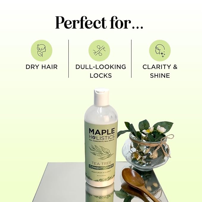Tea Tree Conditioner for Dry Hair - Tea Tree Oil Conditioner for Oily Hair and Sulfate Free Conditioner for Dry Hair - Cleansing Conditioner and Tea Tree Dry Scalp Care with Tea Tree Oil for Hair