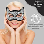 Cooling & Heating Eye Mask - Hot/Cold Use for Puffy Eyes, Headaches, Migraines, Sinus & Dark Circles (2 Packs Black)