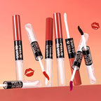 Hot Pink Lip Stain Peel off Lip Oil Dual Ended Combo Set, 2 in 1 Lips Liner Stain Oil Peel off Long Lasting Waterproof, High Pigmented Flawless Lips Tint Stick Not Faded Vegan & Cruelty-free 03#