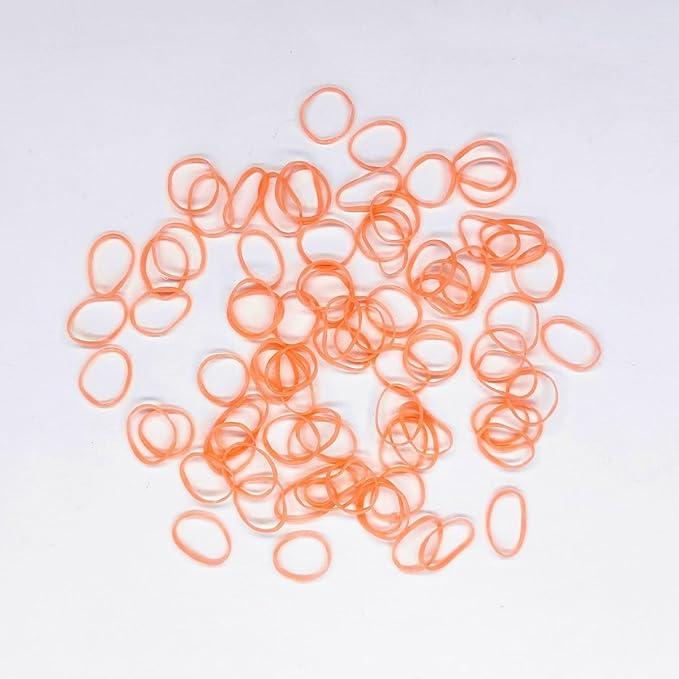 3200 Pcs Elastic Rubber Bands Small Hair Ties Hair Rubber Mini Hair Bands Hair Elastics Tiny Soft Holder Ponytails for Girls (Light Orange)