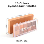 Erinde 10 Colors Nude Eyeshadow Palette, Matte Light Beige Brown Eye Shadow Makeup, Ultra-Blendable High Pigmented Long Lasting, Neutral Eye Make Up Pallet with Brush Travel Size Gift Kit, Milk Tea