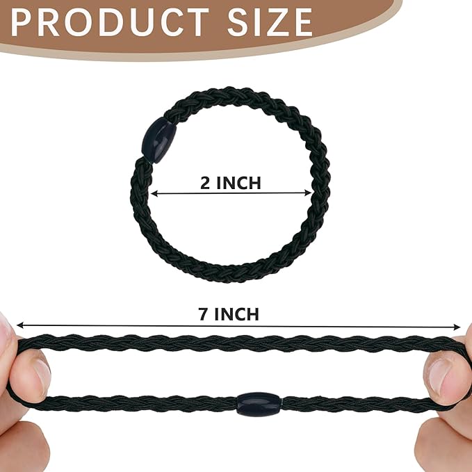 Pony tails hair ties for thick or thin hair, no damage,black,white strong bands for women or girl, Boho 40pcs,elastics hairtyes hair tie bracelets for Mother's Day,Valentine's Day,Christmas gifts.