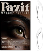 Fazit Makeup Patches - Silver Wing Eyes - Glow Up Make-Up Patches - Cute Glitter Makeup Accessories for Women - Cosmetic Glitter for Face