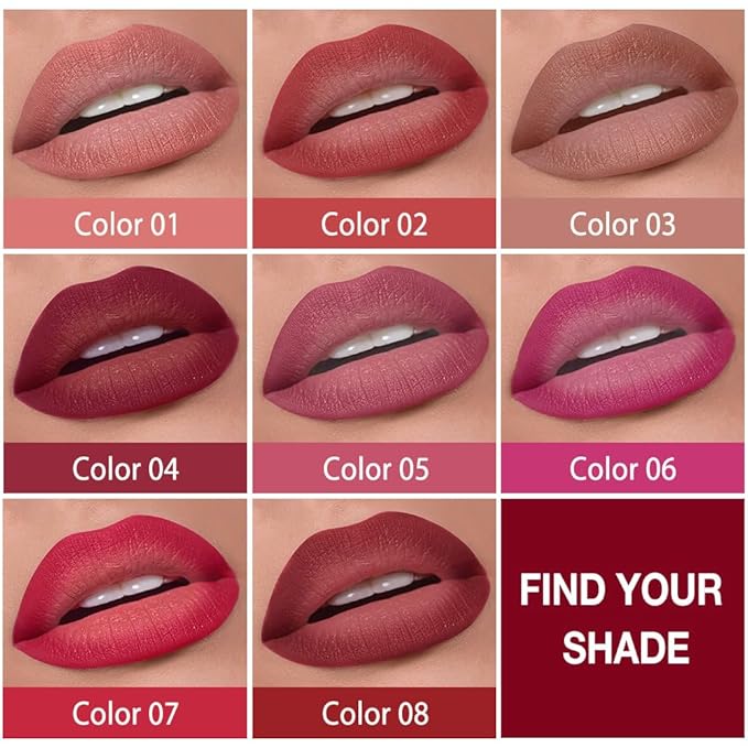 Maroon Gradient Matte Lipstick Crayon Lip Liner pencil,Crayon Form and Cone Tip 2-in-1 Lip Liner and Lipstick Lip Combo Set Achieve Flawless Contour Gradual Ombre Effect lip Pencil for Old Women