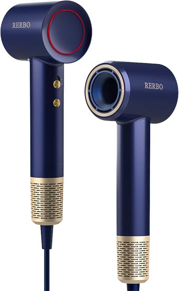 Professional Ionic Hair Dryer with Brushless Motor, High-Speed 110000 RPM Low Noise Temperature Control Portable Negative Ionic Blow Dryer with Concentrator Nozzle for Home, Travel and Salon