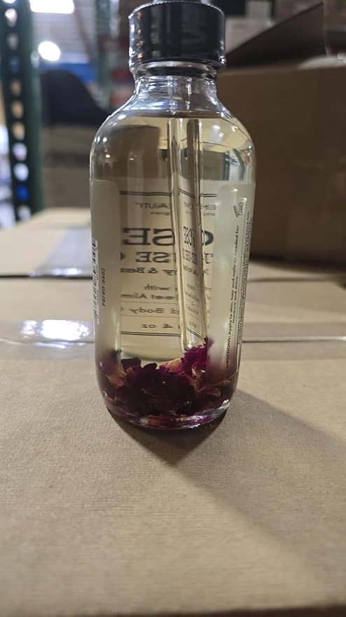 BEAUTE DE PROVENCE Multi-Use Oil for Face, Body and Hair - Organic Blend of Apricot, Vitamin E and Sweet Almond Oil Moisturizer for Dry Skin, Rose Petals, Bergamot Essential Oil - 4 Fl Oz