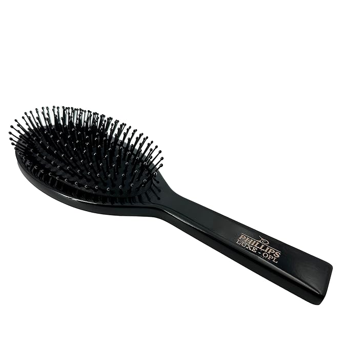 Phillips Brush Luxe Oval Paddle Hair Brush, Sleek Black Color with Gold Accents – 9.25 inch Detangler Paddle Brush from the Luxe Series by Phillips Brush