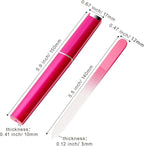 6 Pcs Glass Nail File With Case, Crystal Nail Files for Natural Nails Fingernail Files Set, Double Sided Etched Nail Filer Professional Ceramic Glass File for Travel Gifts Package Fine Grit