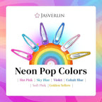 2.5” Large Snap Hair Barrettes for Women Girls, Y2k Colorful Cute Metal Flat Hair Clips for Kids Fine Thin Hair Styling Accessories, Big Neon Hairclips 6 Colors 30 Pcs