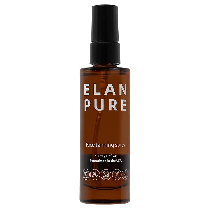 Face Tanning Mist, Organic Ingredients, Sunless Self Tanner, Bronzing, Hydrating, Streak-Free, Long Lasting Glow