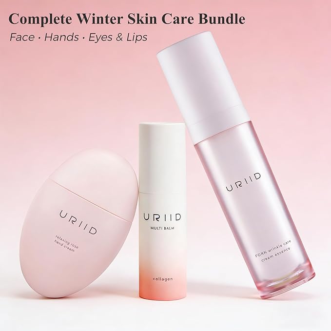 3-in-1 Winter Repair Skincare Bundle – PDRN Facial Essence, Rose Hand Cream & Collagen Balm