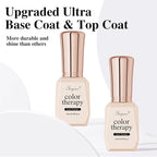 2 Pcs 15ml No Wipe Gel Top Coat and Base Coat Set - Shine Finish and Long Lasting, Soak Off LED Nail Lamp Gel Base Top Coat Finish Nail Art Design Manicure Gifts for Women