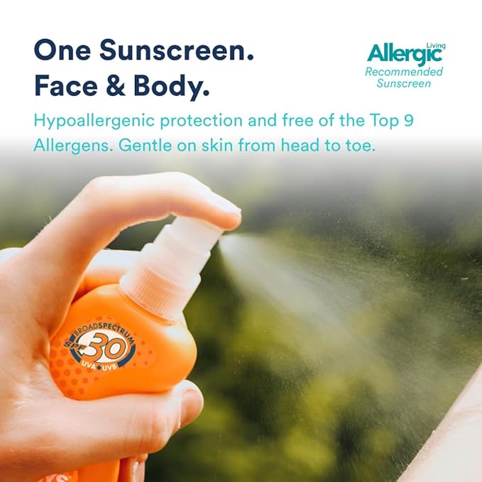 KINeSYS SPF 30 KIDS Fragrance Free Clear Spray Sunscreen for sensitive skin, Hypoallergenic, Broad Spectrum UVA/UVB protection for Face & Body; PABA and Oxybenzone FREE, 700+ Sprays, 4 Fl Oz/120 ml