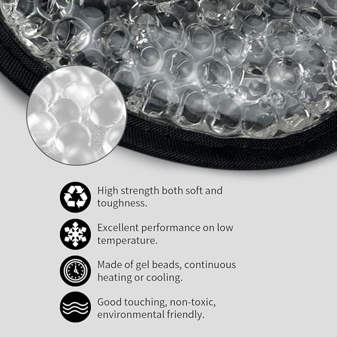 Cooling & Heating Eye Mask - Hot/Cold Use for Puffy Eyes, Headaches, Migraines, Sinus & Dark Circles (2 Packs Black)