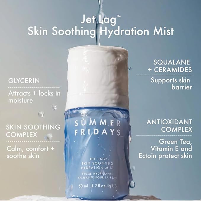 Summer Fridays Jet Lag™ Essentials - Mini Hydrating Skin Care Set With Jet Lag™ Mask, Eye Patches, Deep Hydration Face Serum & Hydration Mist - Travel Size Skincare Kit & Holiday Gift Set (4 Count)