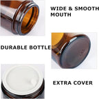 24 Pack 4oz Amber Glass Jars, Round Empty Cosmetic Jars with with Black Lids and Inner Liners, Reusable Glass Travel Containers for Homemade Creams, Candle, Skincare, Lotion