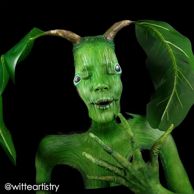 Mehron Makeup Paradise Makeup AQ Refill Size | Stage & Screen, Face & Body Painting, Beauty, Cosplay, Halloween | Water Activated Face Paint, Body Paint .25 oz (7 ml) (AMAZON GREEN)