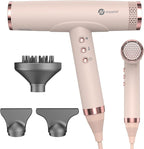slopehill Professional Ionic Hair Dryer, High-Speed Blow Dryer with Brushless Motor for Salon Use, Lightweight Compact Hairdryer for Travel, Low Noise Quiet for Home, Ceramic Pink
