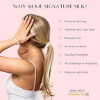 SILKIE x4 Set 100% Pure Mulberry Silk Black Brown Chocolate Pink Nude Neutral Skinny Scrunchies Travel Pouch Everyday Hair Ties Elastics Hair Care Ponytail Holder No Damage (Champagne)