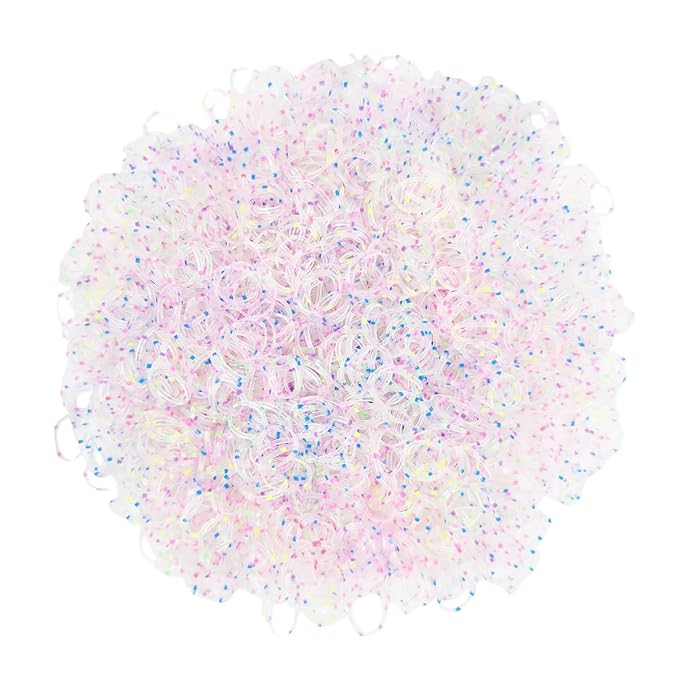 3200 Pcs Elastic Rubber Bands Small Hair Ties Hair Rubber Mini Hair Bands Hair Elastics Tiny Soft Holder Ponytails for Girls (Clear with dots)