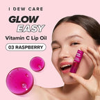 I DEW CARE Lip Gloss - Glow Easy Raspberry | Jojoba Seed Oil, Vitamin C, Pigmented Glossy Stain, Hydrating, Korean Makeup, Pink Color, Moisturizing, Nourishing, 0.12 FL Oz