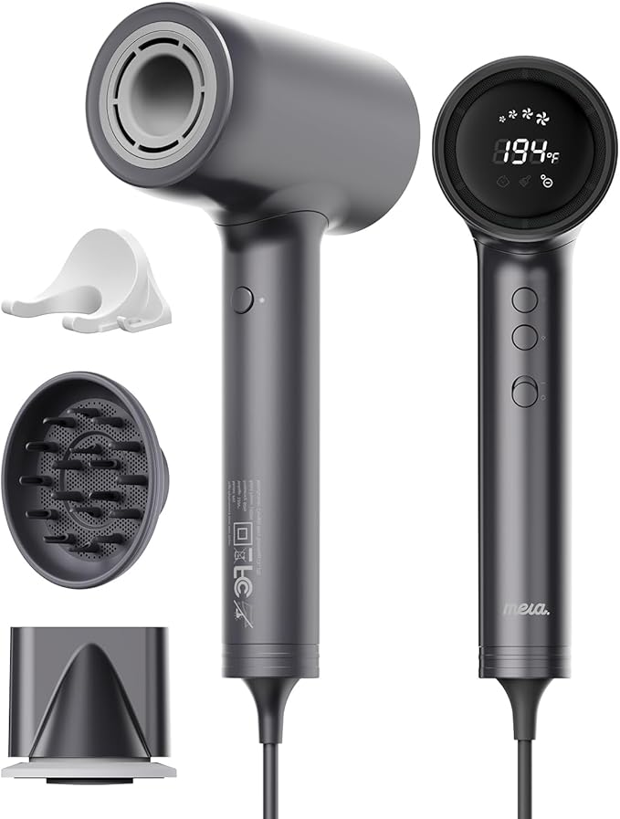 Professional Ionic Hair Dryer for Women with Magnetic Diffuser, mera ProMax, Fast Drying Ions Blow Dryer for Weight Lover, One Button Cooling Mode, cUL Certificate, High Speed Quiet Hair Blower