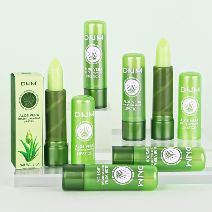BINGBRUSH Color Changing Lipstick Long Lasting Nutritious Lip Care Magic PH Lip Balm Moisturizer Lipstick Queen, Temperature Changing LipGloss Lip Mask Makeup Set for Women (Aloe Vera)