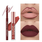 BestLand 6Pcs Matte Liquid Lipstick and Lip Liner Set, Non-Stick Cup Not Fade Waterproof 24 Hour Lip Gloss Nude Brown Lip Liner Pencil for Women, labiales mate 24 horas originales (Set D)