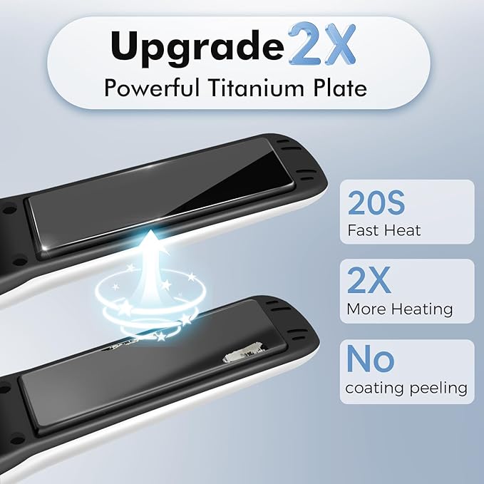 SUNMAY Cordless Hair Straightener, Portable Mini Flat Iron Hair Straightener for Travel, 20s Fast Heating, 5000mAh USB-C Rechargeable, Dual Voltage Hair Straighteners and Curlers 2 in 1 for Women