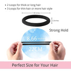 LuSeren 120PCS Black Hair Ties for Thick Hair – Seamless No Damage Elastic Ponytail Holders, Black Hair Band,Bulk Nylon Hair Elastics for Women