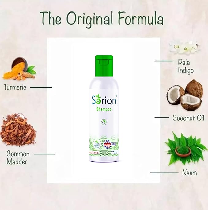 Sorion Shampoo for Collagen Boost with Coconut Oil and Pala Indigo Essential Oils, Herbal Repair for Damaged Hair, Gently Nourishing Scalp Treatment