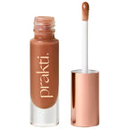 Prakti KhushiKiss Nourishing Lip Oil in Creamy Cocoa, Hydrates & Plumps Lips, High-Shine Finish, with Hyaluronic Acid & Peptides, 0.17 oz