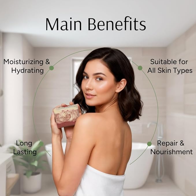 Marbela Cosmetics Cherry Vanilla Handmade Soap Bar - Made in USA, Vegan Friendly, Palm Oil Free, Natural Bar Soap - Gentle Face & Body Soap for Daily Skin Care, Moisturizing & Nourishing - 3.5 oz