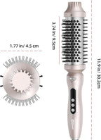 Thermal Brush, 1.7 Inch Heated Round Brush for Women, Dual Voltage Negative Ion Hot Brushes Styler for Blowout Look, Curling & Volumizing & Straightener for Dry Hair