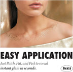 Fazit Makeup Patches - Gold Decollatage Speckles - Glow Up Make-Up Patches - Cute Glitter Makeup Accessories For Women - Cosmetic Glitter