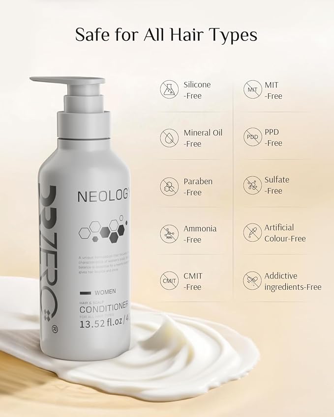 DR ZERO NEOLOGY Hair Growth Conditioner for Women, 13.5 oz, Volumizing Thickening & Anti Hair Loss Regrowth Treatment, Clinically Tested for Hair Thinning with Redensyl, Japanese Hair Care Products