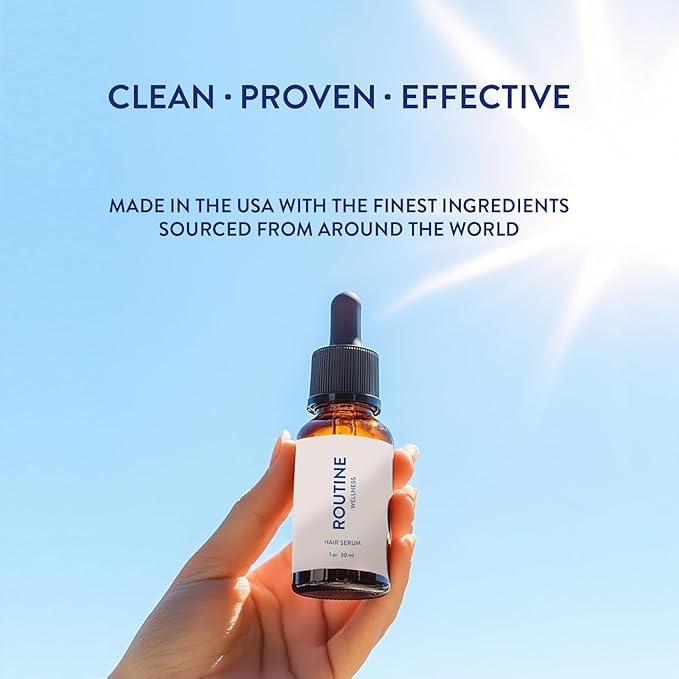 Routine Wellness Hair Treatment Serum for Thinning Hair - Plant-Based Rosemary, Tea Tree & Argan Oils Blend for Strength, Shine & Softer Hair - Clean Ingredients, All Hair Types - 30ml (Pack of 2)