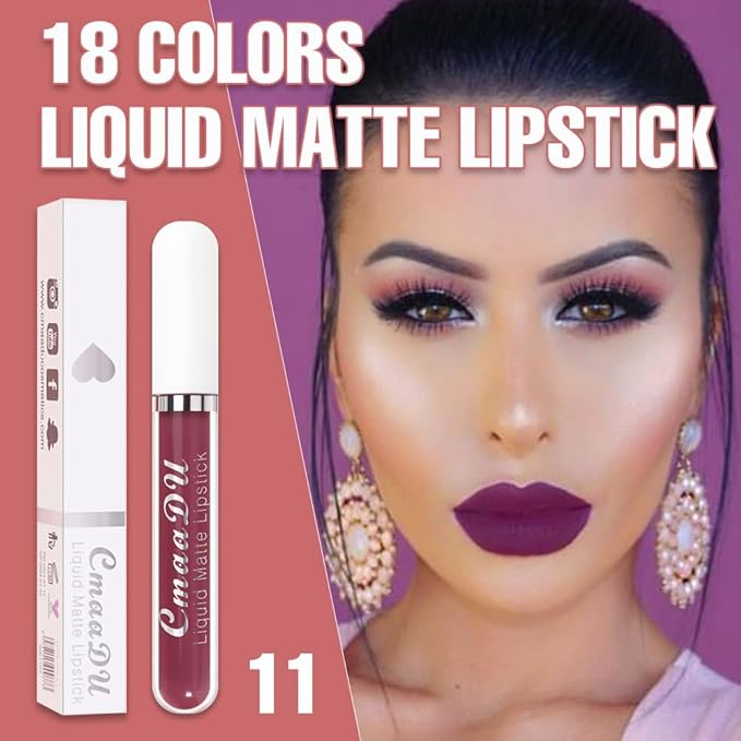 evpct 1Pcs Purple Liquid Matte Lipstick Lipgloss Set for Women, labiales mate 24 horas originales matte larga duracion 24 Hour Lipstick Lip Stains Long Lasting Waterproof 24, 11#