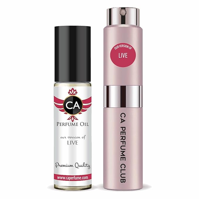 CA Perfume Duo Impression of Live For Women Perfume Layering Set Long Lasting Travel Size EDP + Body Oil Roll-On Bottle 0.27 Fl Oz+0.33 Fl Oz